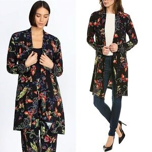 Johnny Was Pottery Knit Cardigan‎ Wide Leg Pull On Pants Set S/M Oriental Kimono